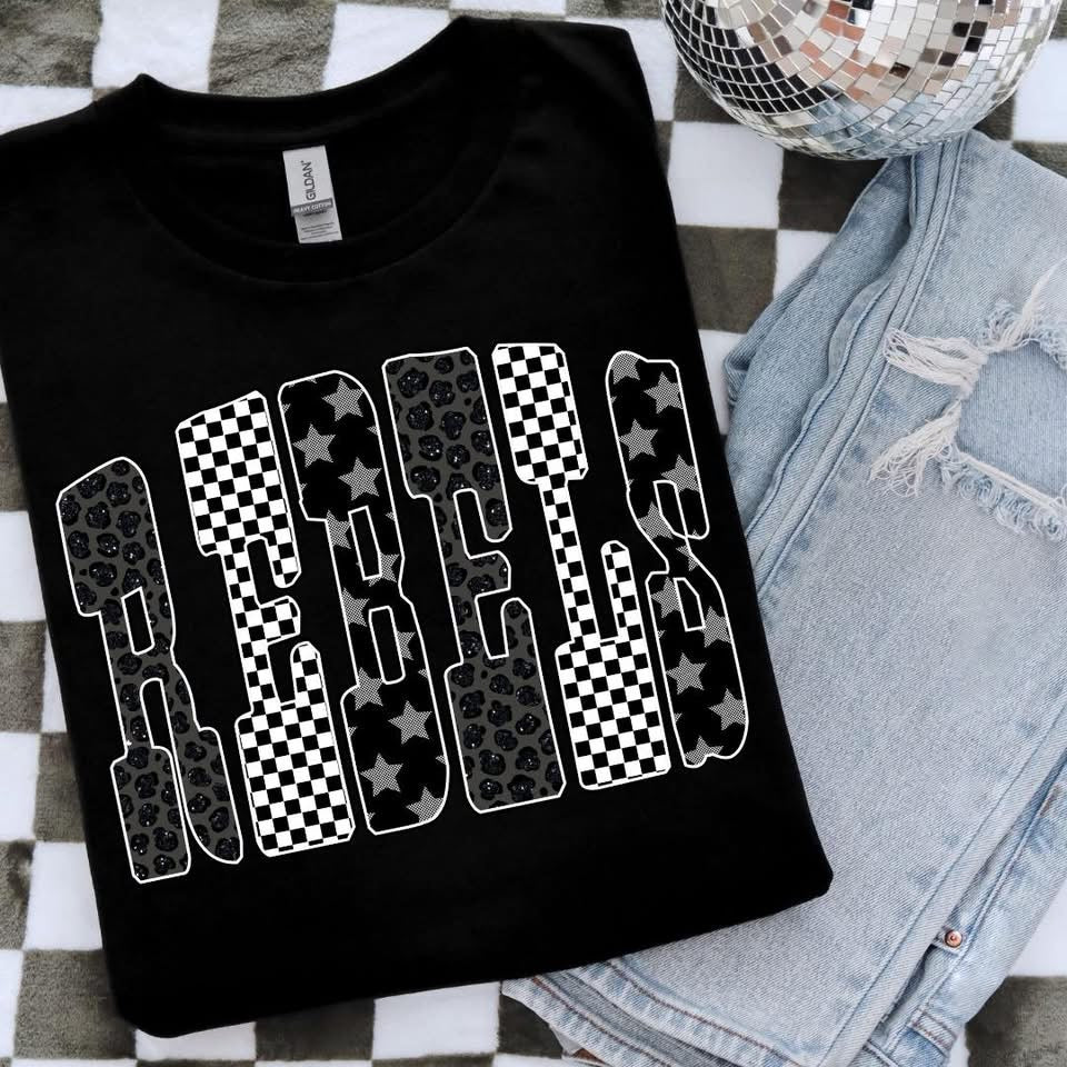 B/W Rebels/Blue Devils Top