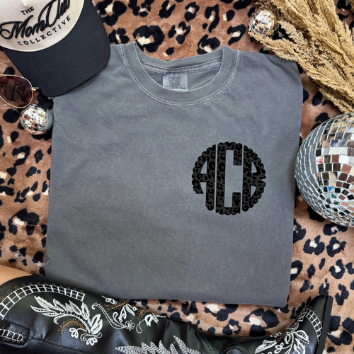 Black Cheetah Monogram T-Shirt