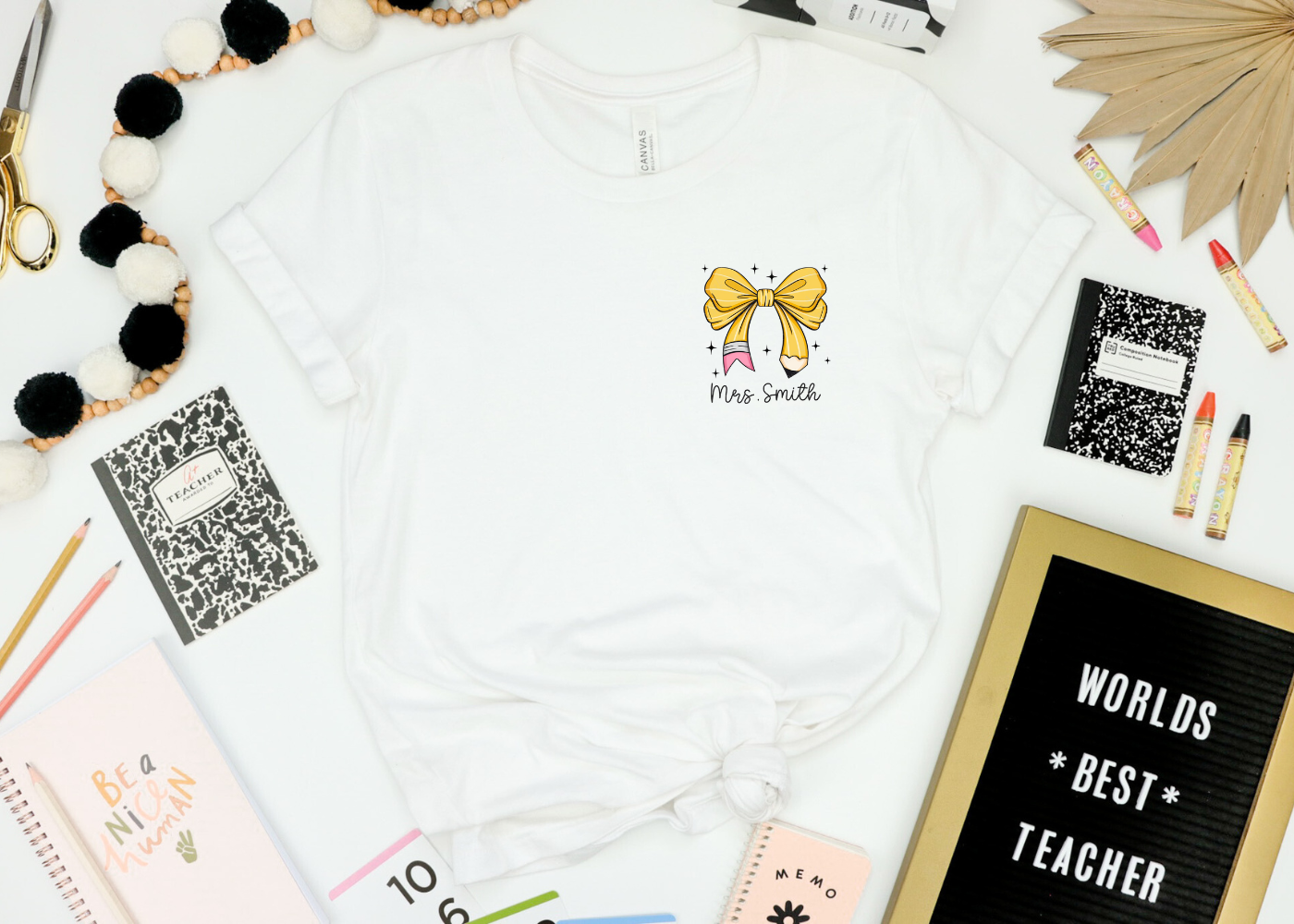 Custom Coquette Teacher T-Shirt